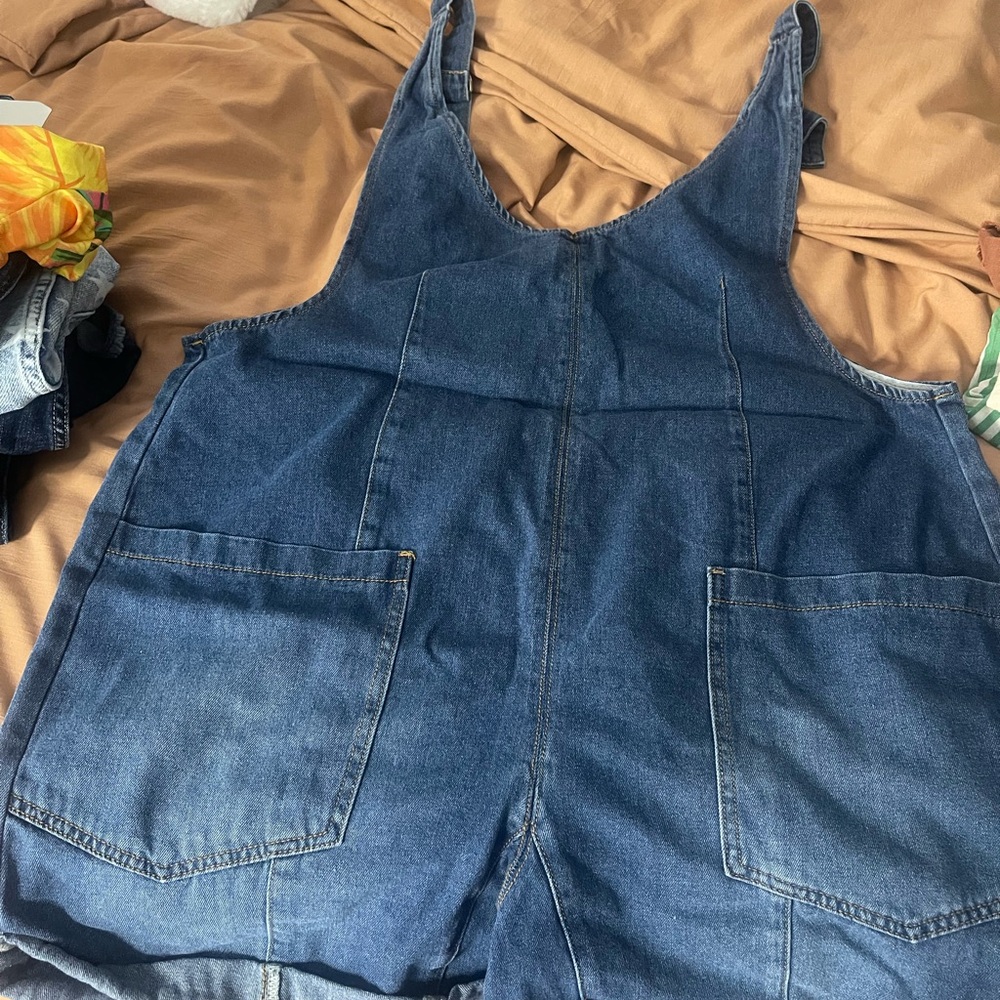 Denim Overalls with Front Pockets
